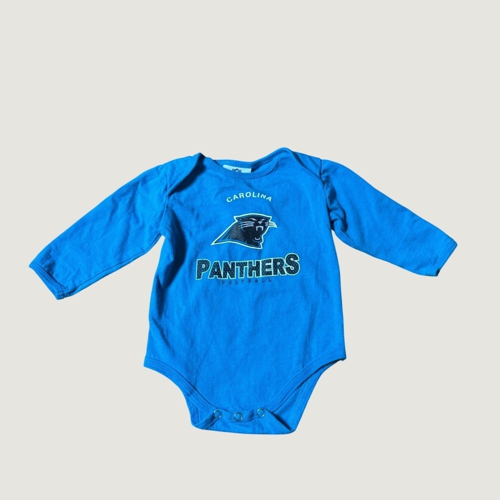 NFL Team Apparel Bodysuit Kids Blue Carolina Panthers Football SIZE 6/9 M